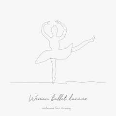 continuous line drawing. woman ballet dancer. simple vector illustration. woman ballet dancer concept hand drawing sketch line.
