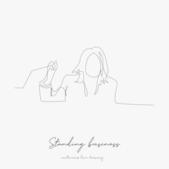 continuous line drawing. standing business woman. simple vector illustration. standing business woman concept hand drawing sketch line.