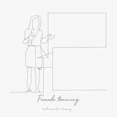 continuous line drawing. female training. simple vector illustration. female training concept hand drawing sketch line.