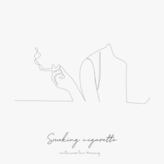 continuous line drawing. smoking cigarette. simple vector illustration. smoking cigarette concept hand drawing sketch line.