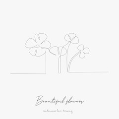 continuous line drawing. beautiful flowers. simple vector illustration. beautiful flowers concept hand drawing sketch line.