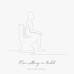 continuous line drawing. man sitting on toilet. simple vector illustration. man sitting on toilet concept hand drawing sketch line.