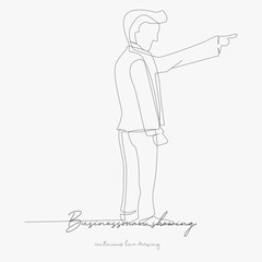 continuous line drawing. businessman showing hands. simple vector illustration. businessman showing hands concept hand drawing sketch line.