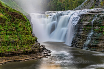 Fototapeta na wymiar Upper Falls At Letchworth State Park In New York