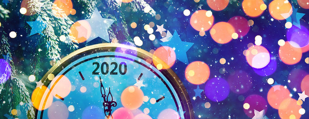Wide Angle Holiday background for New Year 2020
