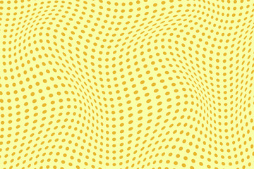 Trendy wavy background. Vector illustration of polka dots pattern with optical illusion