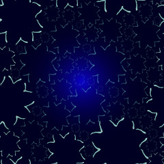 dark blue seamless pattern with abstract snowflakes