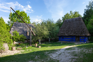 Fototapeta na wymiar Building in Pirogogo Ethnographic Park, Kiev, Ukraine
