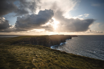 Cliffs of Moher with sunshine