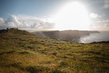 Cliffs of Moher with sunshine