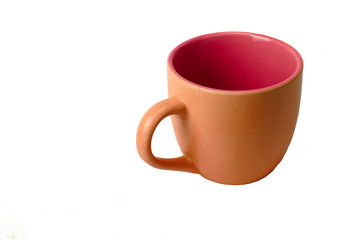 beige teacup isolate on white background