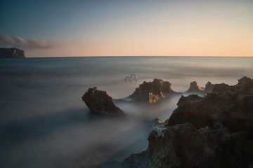 Rocky beach first thing in the morning.