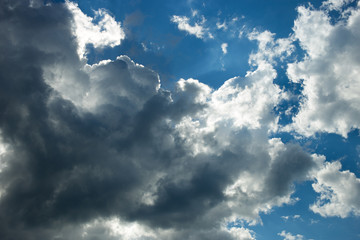 Blue sky background with white clouds