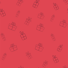 Christmas gifts seamless pattern. Doodle illustrations texture. Xmas presents.