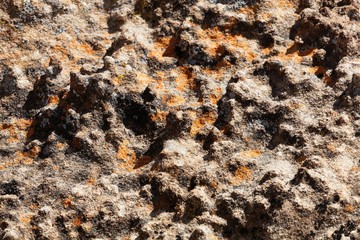 Surface of grey sandstones with iron nodules, Jurassic age from East Africa