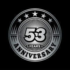 53 years anniversary celebration logo design. Vector and illustration.