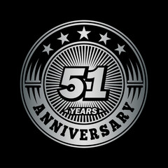 51 years anniversary celebration logo design. Vector and illustration.
