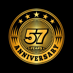 Fototapeta premium 57 years anniversary celebration logo design. Vector and illustration.