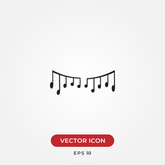 Music notes vector icon in modern design style for web site and mobile app