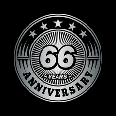 66 years anniversary celebration logo design. Vector and illustration.