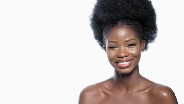 Pretty Sexy Afro-american model smiling and posing
