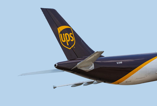Chicago, USA - July 2, 2019: UPS jet. United Parcel Service, Inc., UPS, is the world's largest package delivery company.
