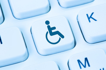 Internet web accessibility online website computer people with disabilities handicap - obrazy, fototapety, plakaty