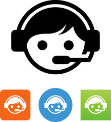 Assistance Call Center Service Rep Male Icon