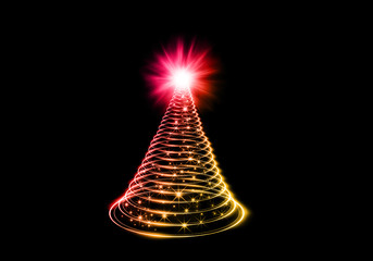 Abstract Christmas tree background. Christmas tree as symbol of New Year and Christmas holiday celebration.