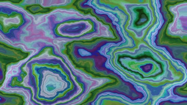 abstract animated twinkling stained background full HD seamless loop video - marble agate stony surface - color green purple violet