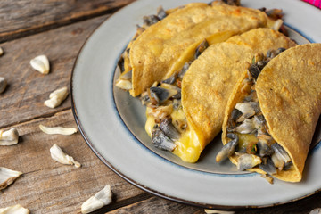 Mexican corn smut quesadilla  also called 