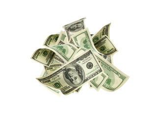 Money background. Hundred dollars of America. Usd cash money falling.