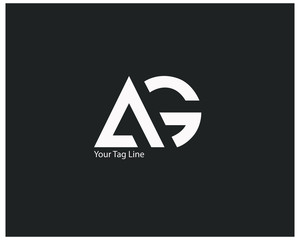 AG logo design, Letter AG geometric logo design.