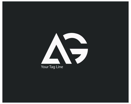 AG logo design, Letter AG geometric logo design.