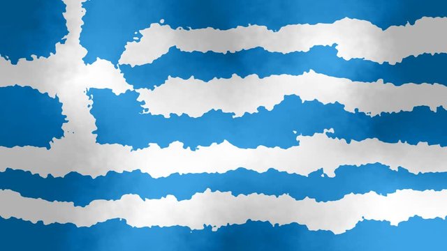 animated background seamless loop video full HD greek flag with stained effect - symbol of greece