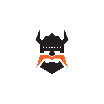 Viking helmet icon logo design vector template