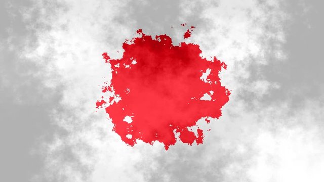 animated background seamless loop video full HD japanese flag with stained effect - symbol of japan