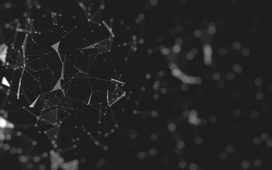 Abstract background. Molecules technology with polygonal shapes, connecting dots and lines....
