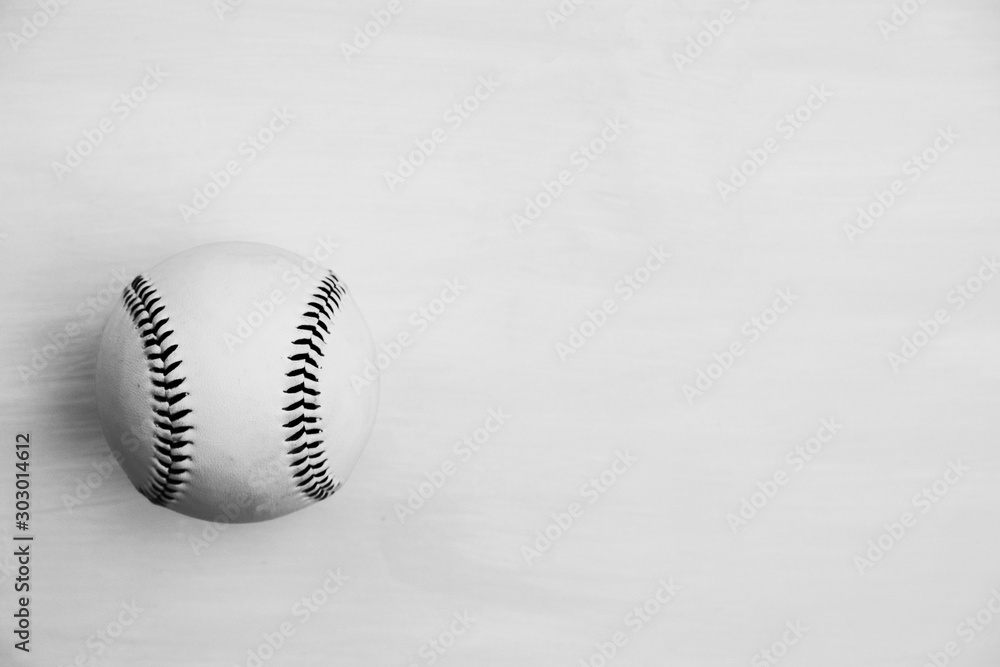 Poster Baseball ball in black and white isolated on background. - Posters