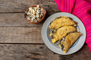 Mexican corn smut quesadilla  also called 