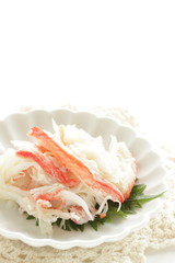 Japanese food, steamed crabs meat