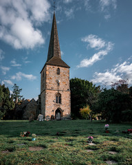 Fototapeta na wymiar Church and graveyard in Hever, Kent