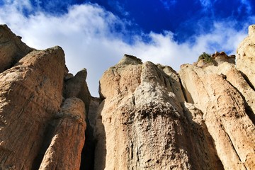 Fototapeta premium Mountainous formations on the slope of the Vinalopo river