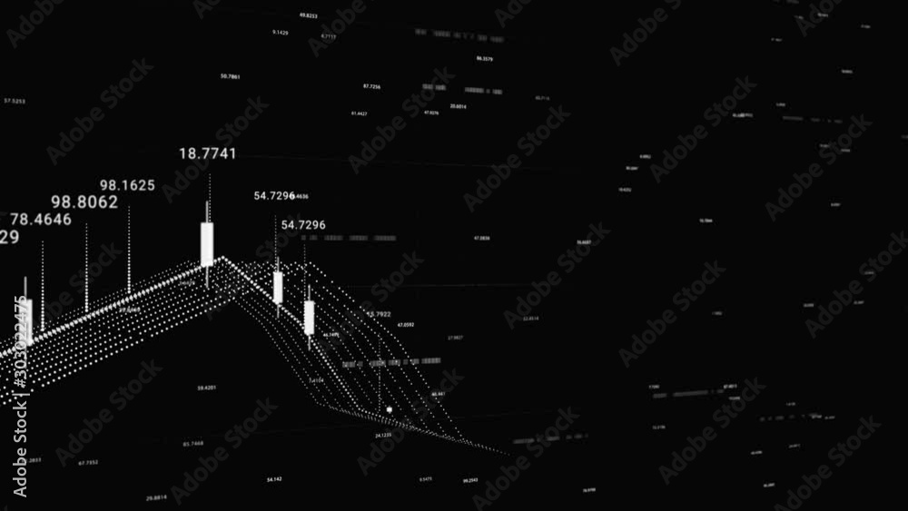 Poster geometric cyber graph visualiztion of network business situation. animation. abstract animation of d