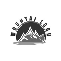 Outdoor mountain nature logo - adventure wildlife pine tree forest design