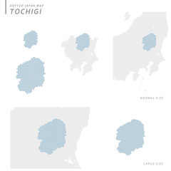 Fototapeta premium dotted Japan map, Tochigi