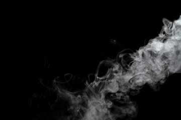 Abstract powder or smoke effect isolated on black background