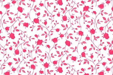 seamless pattern with pink flowers