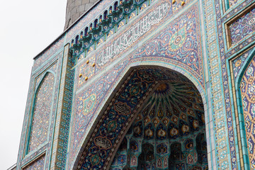 mosque arch of the main entrance. facade patterns. tourism architecture