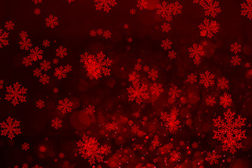 Red snow bokeh background, For important festivals, Illustration design.